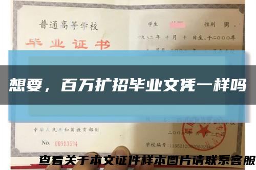 想要，百萬擴招畢業文憑一樣嗎縮略圖