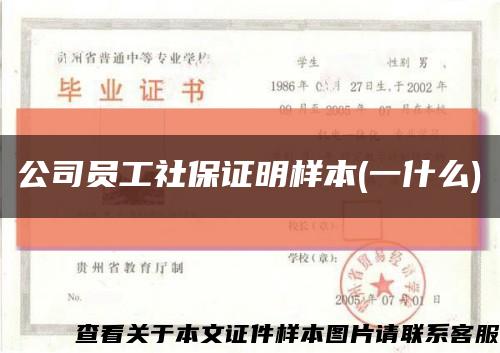 公司員工社保證明樣本(一什么)縮略圖