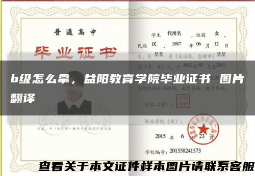 b級怎么拿，益陽教育學院畢業證書 圖片翻譯縮略圖