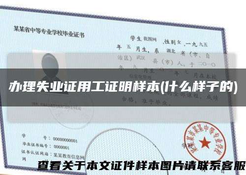 辦理失業證用工證明樣本(什么樣子的)縮略圖