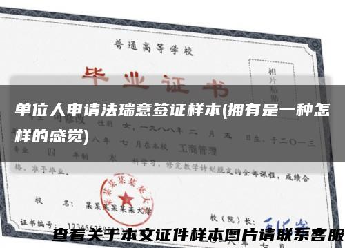 單位人申請法瑞意簽證樣本(擁有是一種怎樣的感覺)縮略圖
