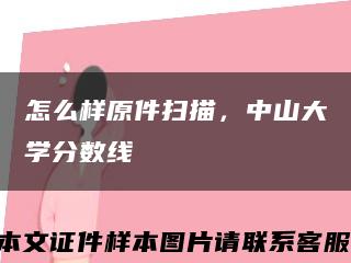 怎么樣原件掃描，中山大學分數線縮略圖