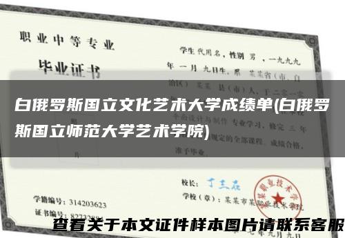 白俄羅斯國立文化藝術大學成績單(白俄羅斯國立師范大學藝術學院)縮略圖