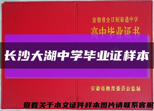 長沙大湖中學畢業證樣本縮略圖