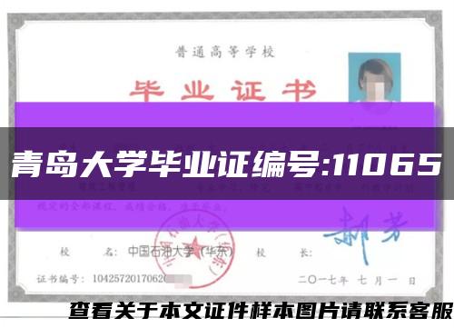 青島大學畢業證編號:11065縮略圖