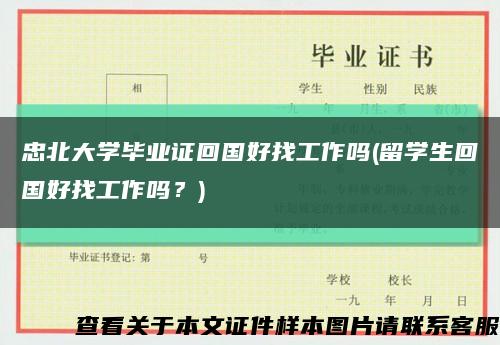 忠北大學畢業證回國好找工作嗎(留學生回國好找工作嗎？)縮略圖