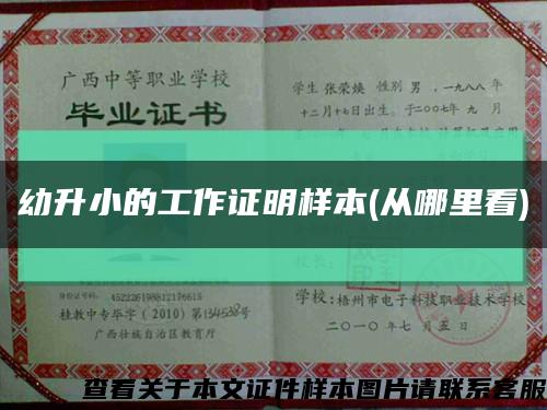 幼升小的工作證明樣本(從哪里看)縮略圖