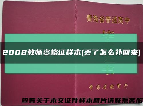 2008教師資格證樣本(丟了怎么補回來)縮略圖