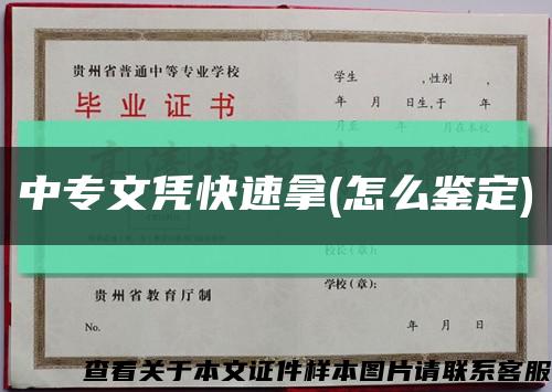 中專文憑快速拿(怎么鑒定)縮略圖