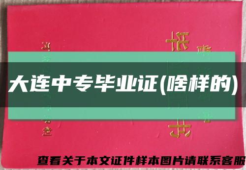 大連中專畢業證(啥樣的)縮略圖