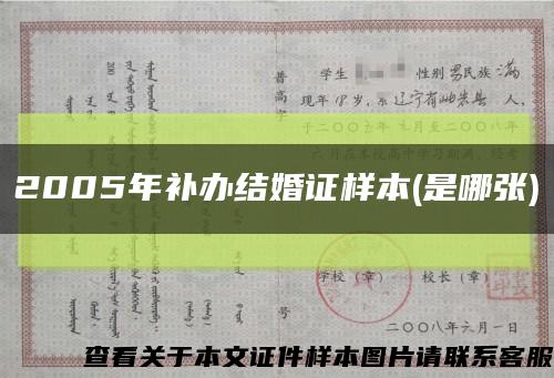 2005年補辦結婚證樣本(是哪張)縮略圖