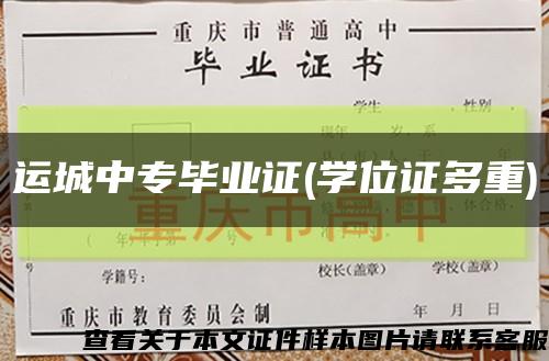 運城中專畢業證(學位證多重)縮略圖