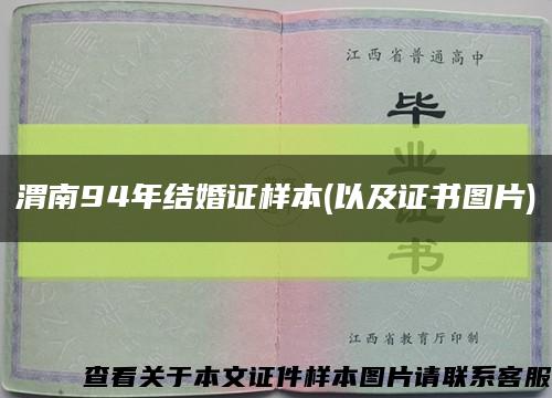 渭南94年結婚證樣本(以及證書圖片)縮略圖