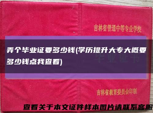 弄個畢業證要多少錢(學歷提升大專大概要多少錢點我查看)縮略圖