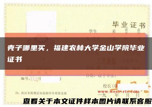 殼子哪里買，福建農林大學金山學院畢業證書縮略圖