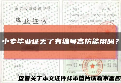 中專畢業證丟了有編號高仿能用嗎？縮略圖