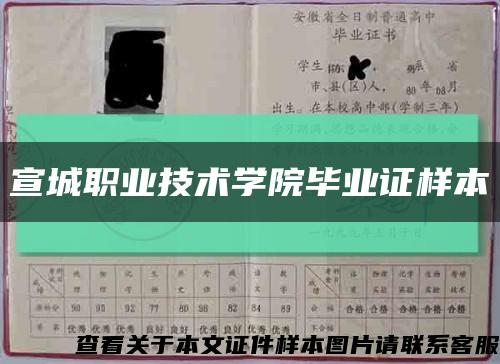 宣城職業技術學院畢業證樣本縮略圖