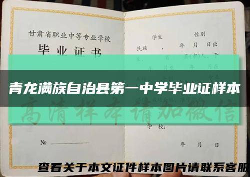 青龍滿族自治縣第一中學畢業證樣本縮略圖