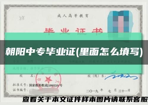 朝陽中專畢業證(里面怎么填寫)縮略圖
