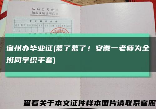 宿州辦畢業證(慕了慕了！安徽一老師為全班同學織手套)縮略圖
