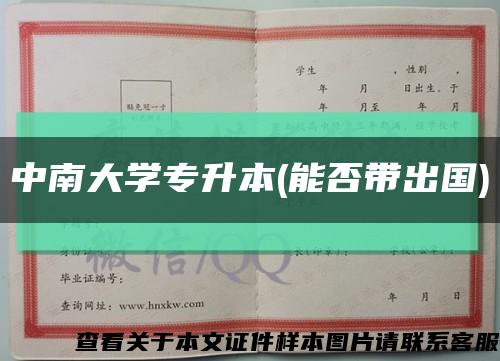 中南大學專升本(能否帶出國)縮略圖