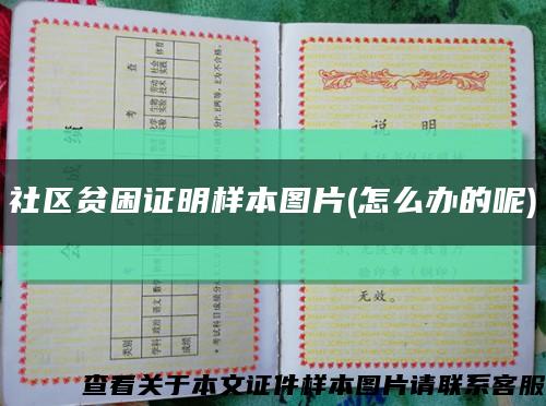 社區貧困證明樣本圖片(怎么辦的呢)縮略圖