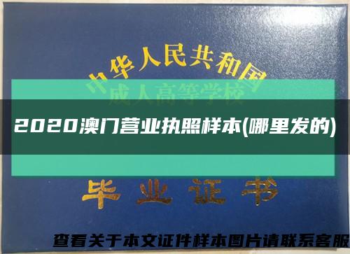 2020澳門營業執照樣本(哪里發的)縮略圖