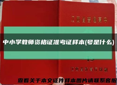 中小學教師資格證準考證樣本(號是什么)縮略圖