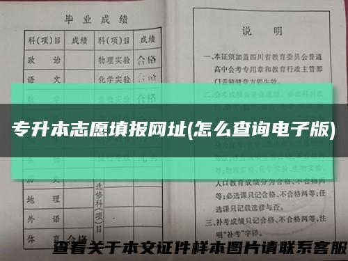 專升本志愿填報網址(怎么查詢電子版)縮略圖
