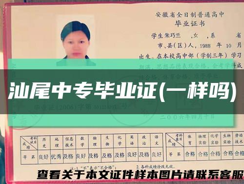 汕尾中專畢業證(一樣嗎)縮略圖