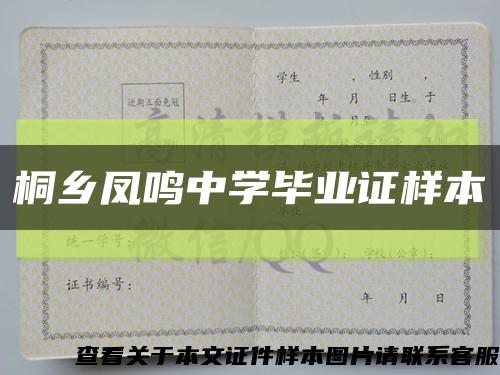 桐鄉鳳鳴中學畢業證樣本縮略圖