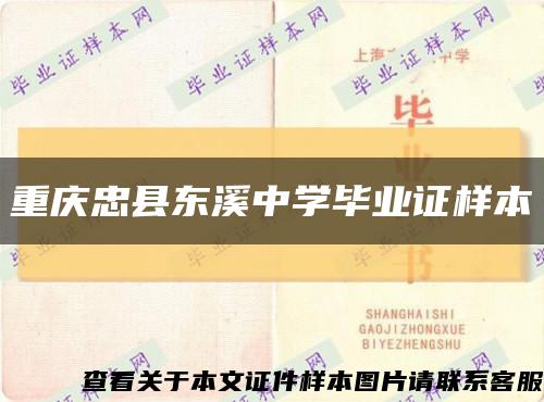 重慶忠縣東溪中學畢業證樣本縮略圖