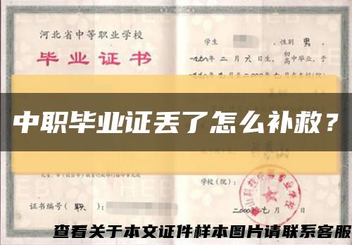 中職畢業證丟了怎么補救？縮略圖