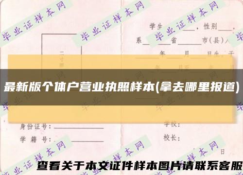 最新版個體戶營業執照樣本(拿去哪里報道)縮略圖