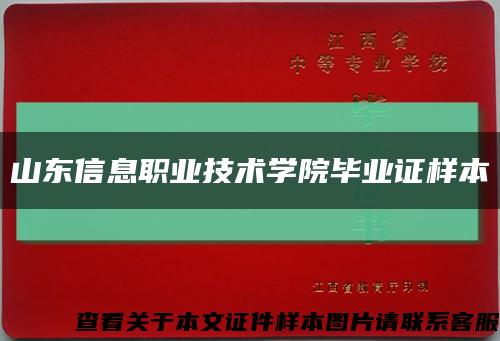 山東信息職業技術學院畢業證樣本縮略圖