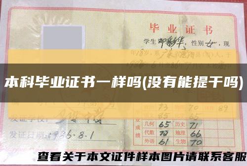 本科畢業證書一樣嗎(沒有能提干嗎)縮略圖