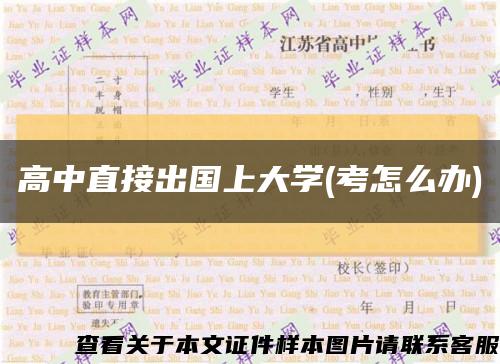 高中直接出國上大學(考怎么辦)縮略圖