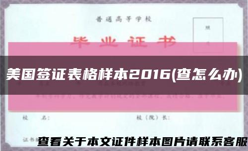 美國簽證表格樣本2016(查怎么辦)縮略圖
