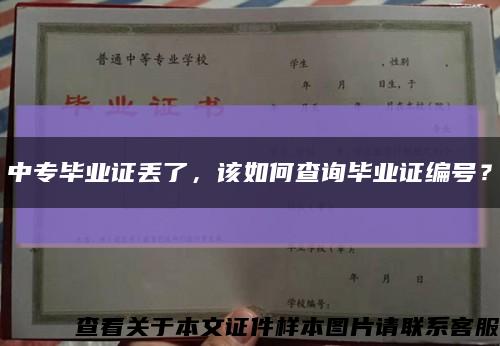中專畢業證丟了，該如何查詢畢業證編號？縮略圖