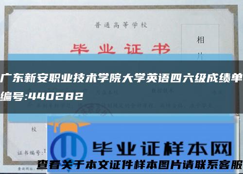 廣東新安職業技術學院大學英語四六級成績單編號:440282縮略圖