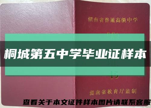 桐城第五中學畢業證樣本縮略圖