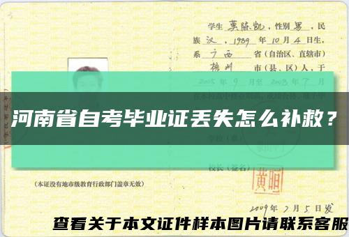 河南省自考畢業證丟失怎么補救？縮略圖
