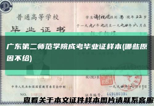 廣東第二師范學院成考畢業證樣本(哪些原因不給)縮略圖