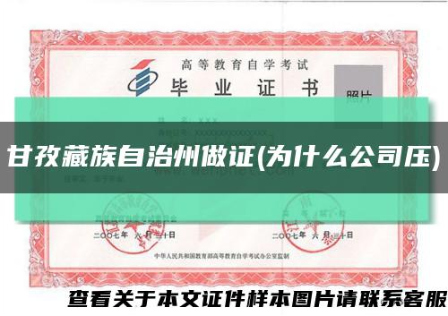 甘孜藏族自治州做證(為什么公司壓)縮略圖