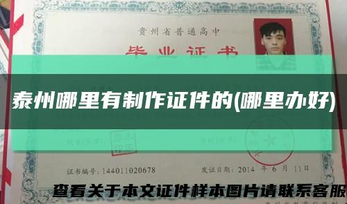 泰州哪里有制作證件的(哪里辦好)縮略圖