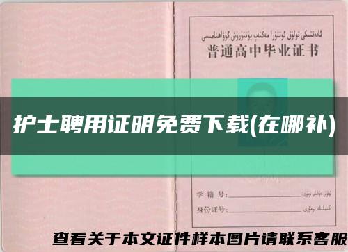 護士聘用證明免費下載(在哪補)縮略圖