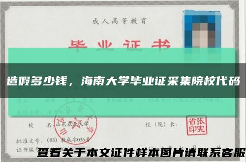 造假多少錢，海南大學畢業證采集院校代碼縮略圖