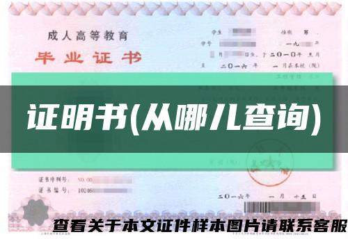 證明書(從哪兒查詢)縮略圖