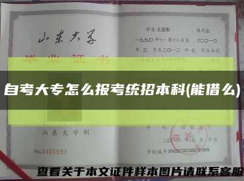 自考大專怎么報考統招本科(能借么)縮略圖