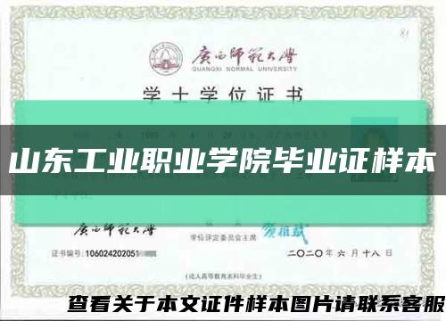 山東工業職業學院畢業證樣本縮略圖